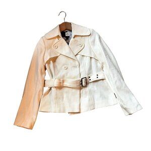 Old Navy Belted Coat Cream Corduroy Jacket Size XS